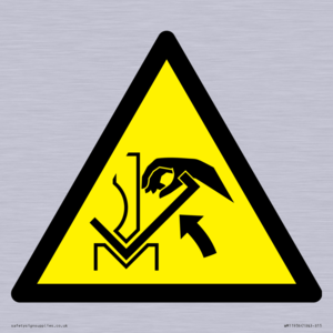 W031 Warning: Hand crushing between press brake and material